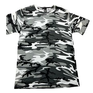 Code V Mens Urban Camouflage T-Shirt Grey Black White Camo Cotton Size M